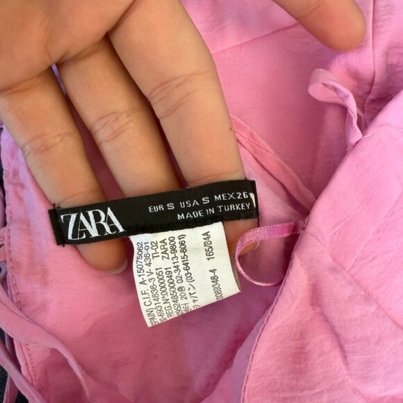 Zara Lace-Up Corset Crop Top – Pink – Size S - Picture 3 of 3